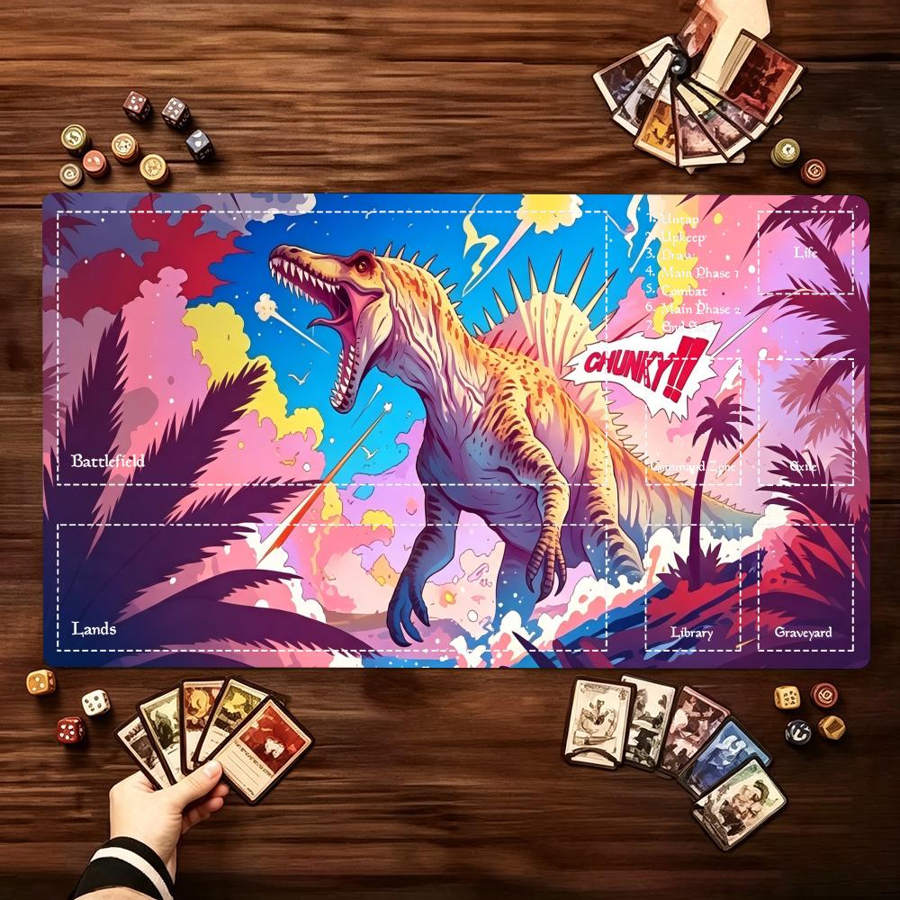 Desk Setup Trading - Alas Bermain Dinosaurus Jurassic yang Cerah