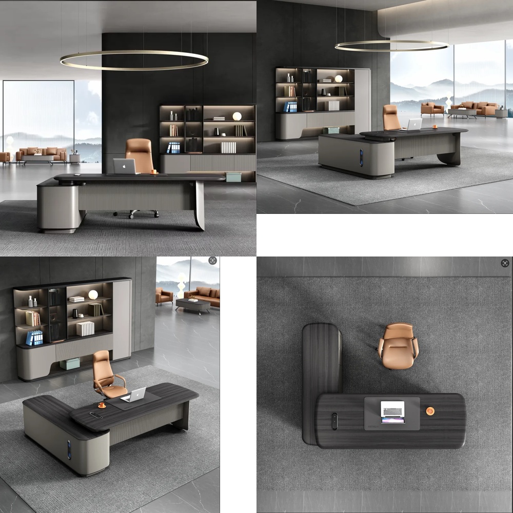 Work Desk Home Setup - Meja Kerja Eksekutif Modern Mewah Bentuk