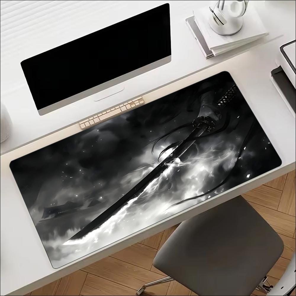 Work Desk Home Setup - Alas Meja dengan Cetakan Pedang Katana