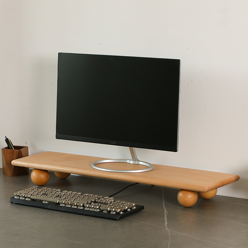 Desk Setup Living Room - Dudukan Monitor Ganda Riser Desktop Kayu