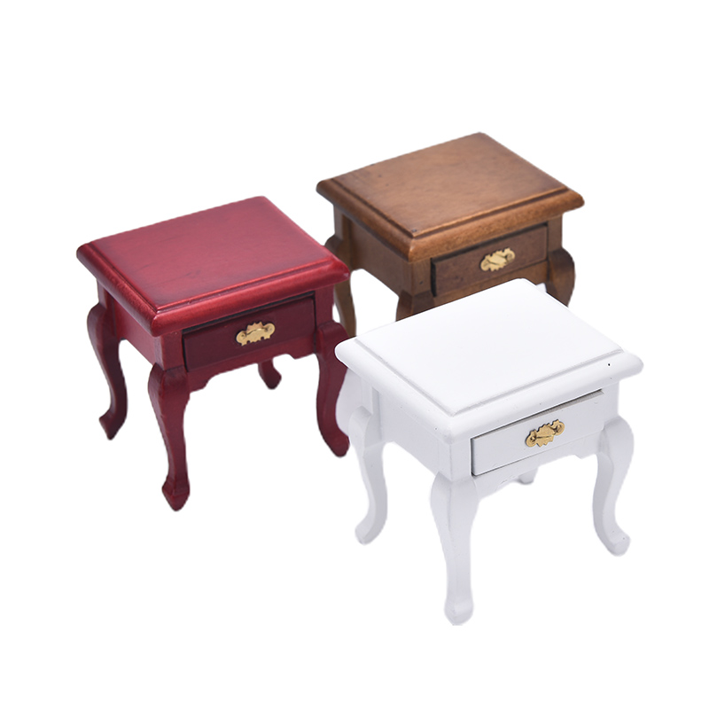 Desk Setup Wood - Meja Nakas Kayu Miniatur Rumah Boneka