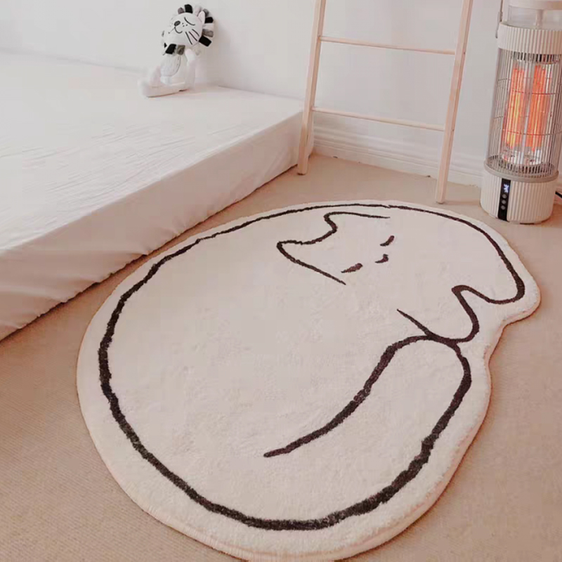 Desk Setup Girly - Karpet kucing lucu di kamar tidur,