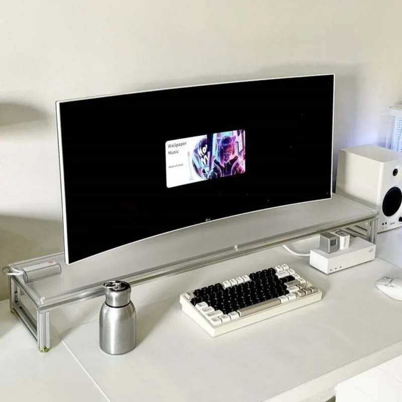 Desk Setup Living Room - Dudukan Monitor Aluminium Akrilik Desktop Riser