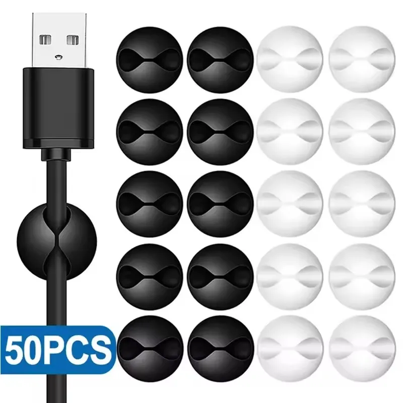 Desk Setup Cable Management - 5/50 Buah Klip Pengatur Kabel Mini