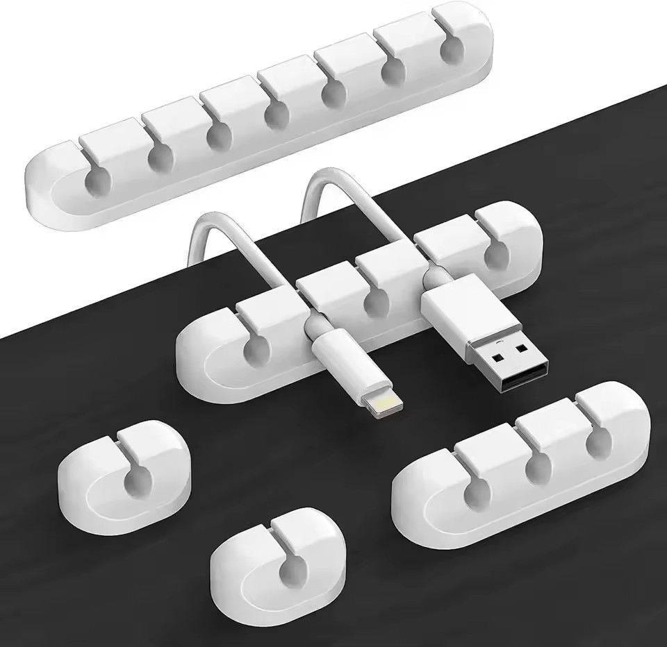 Desk Setup Cable Management - Penjepit Pengatur Kabel Silikon, Penata Kabel