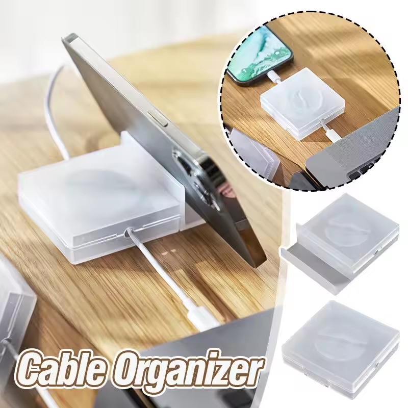 Desk Setup Cable Management - Organizer Kabel Transparan Portabel, Pengatur Kabel