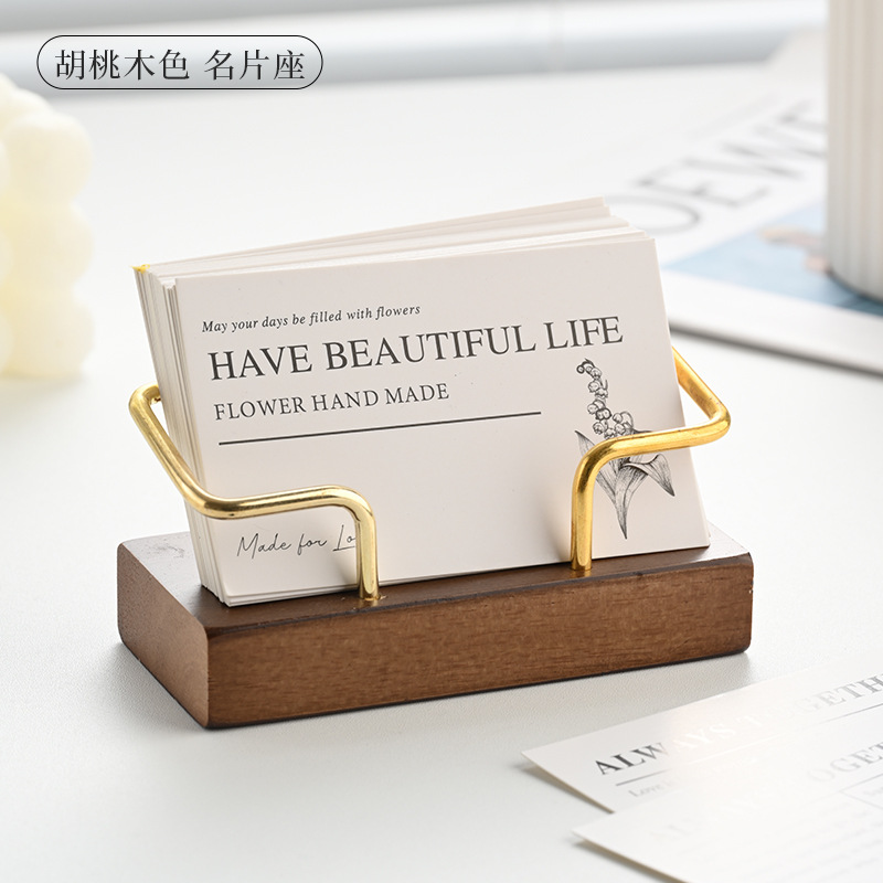 Tempat Kartu Nama Kayu dengan  - Desk Setup Wood ulasan dan harga