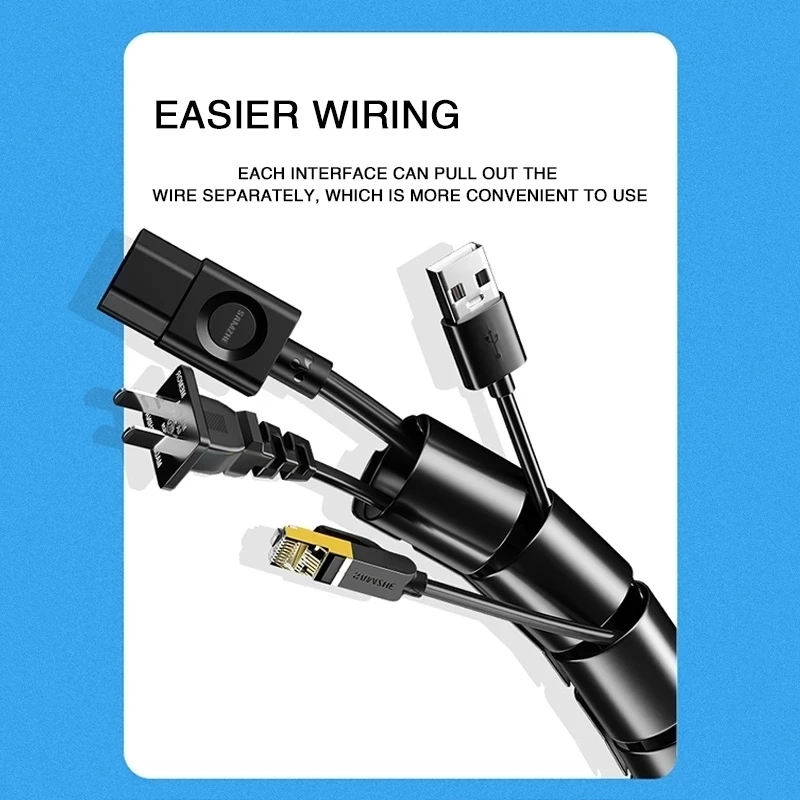 2M/1M Pelindung Kabel Spiral F - Desk Setup Cable Management ulasan dan harga