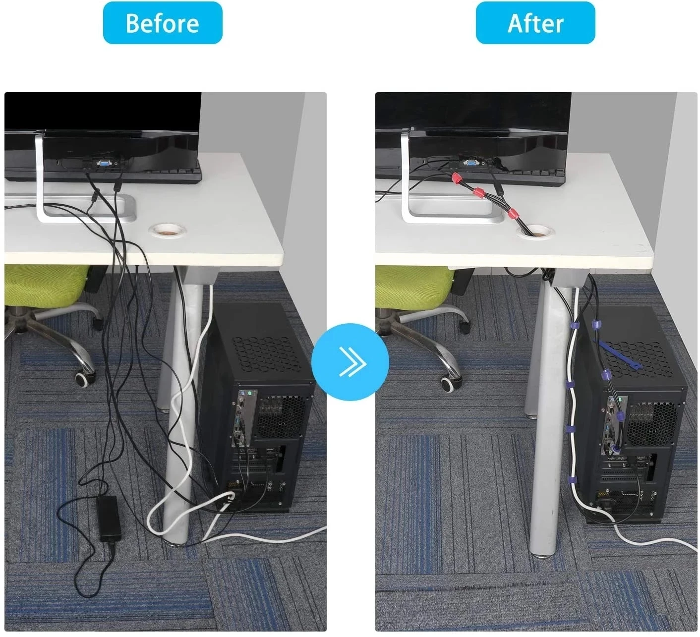 10-50 Buah Tali Pengikat Kabel - Desk Setup Cable Management ulasan dan harga
