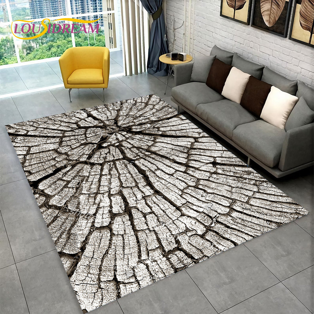 Karpet Area Retro motif kayu 3 - Desk Setup Girly ulasan dan harga