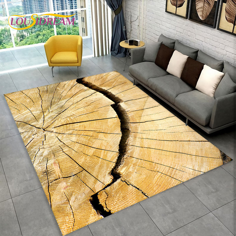 Karpet Area Retro motif kayu 3 - Desk Setup Girly ulasan dan harga