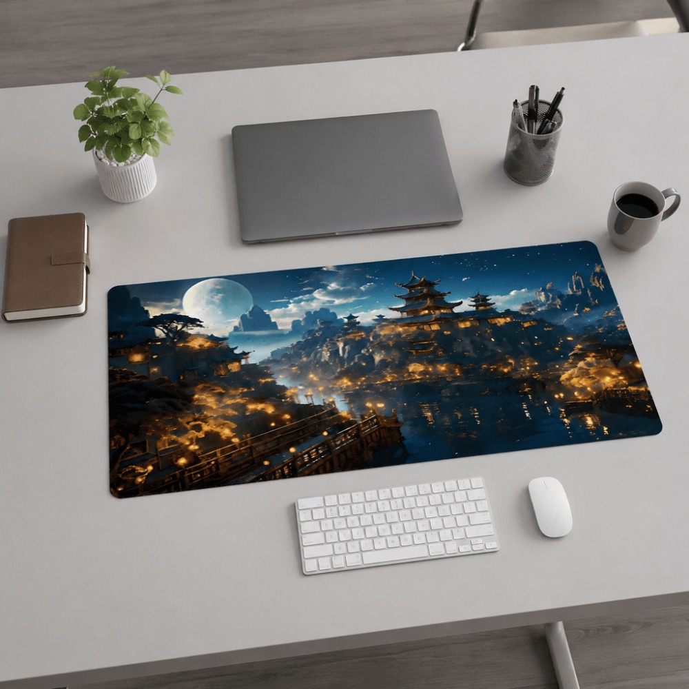 Alas meja memanjang dengan mot - Work Desk Home Setup ulasan dan harga