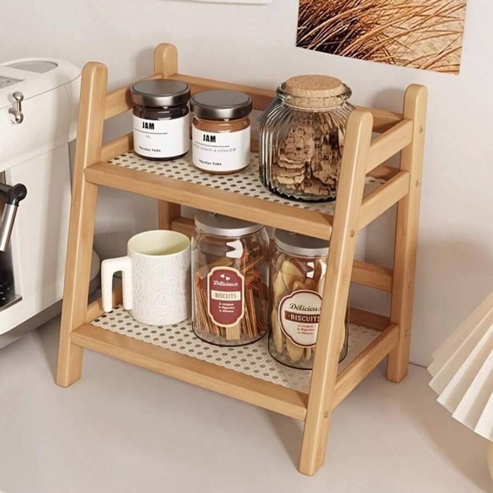 Rak Penyimpanan 2-Tingkat dari - Desk Setup Wood ulasan dan harga