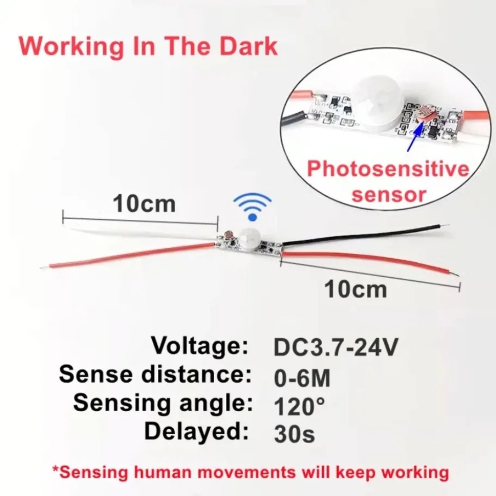 5V/12V/24V Lampu Sensor Gerak  - Desk Setup Led Strip ulasan dan harga