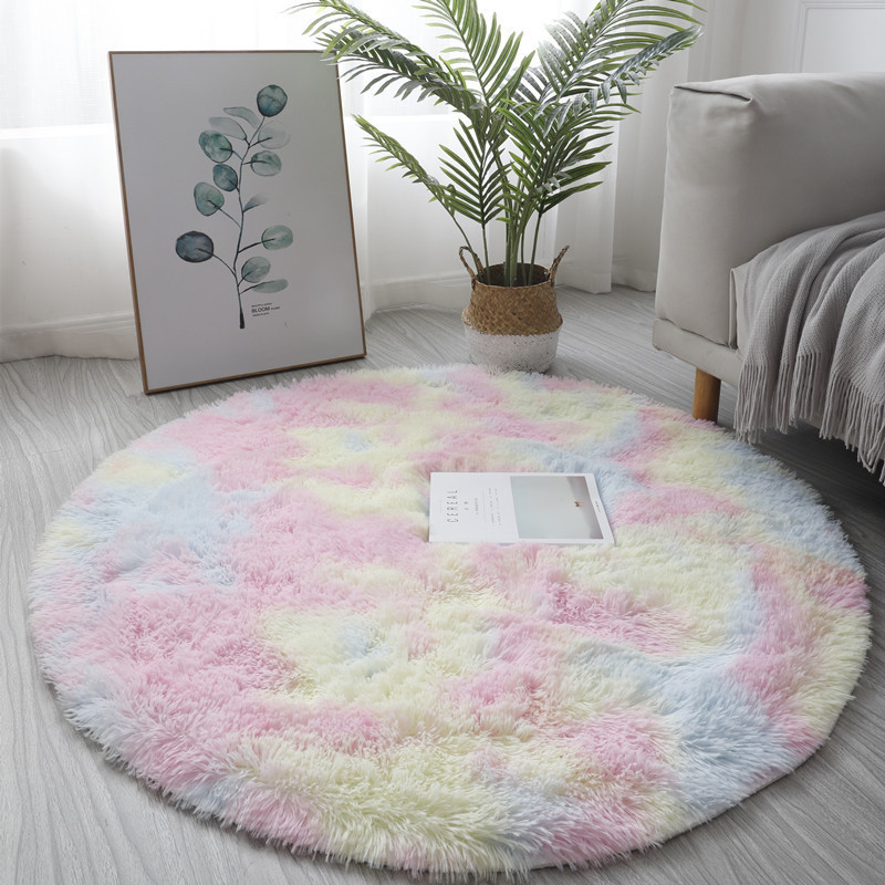 Karpet bulat Super lembut lemb - Desk Setup Girly ulasan dan harga
