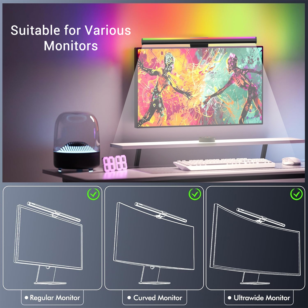 Lampu Monitor Wifi Lightbar, L - Desk Setup Rgb ulasan dan harga