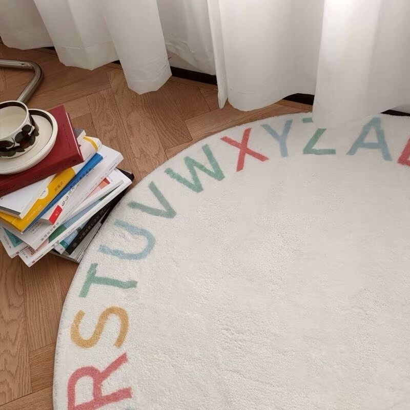 Karpet Berbulu Bundar untuk Ru - Desk Setup Girly ulasan dan harga