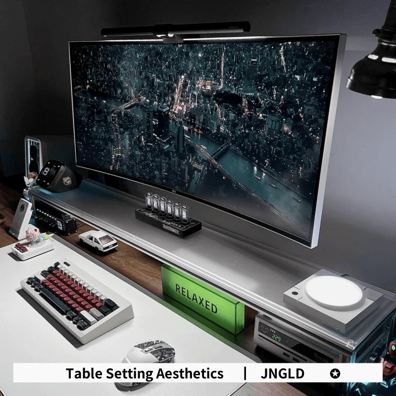 Dudukan Monitor Aluminium Akri - Desk Setup Living Room ulasan dan harga