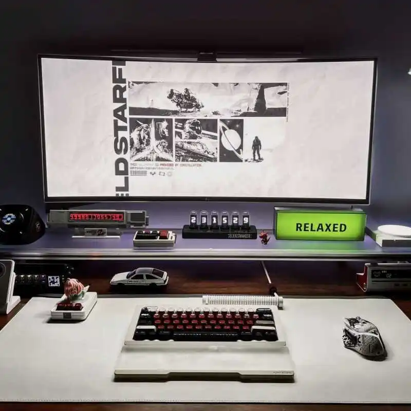 Dudukan Monitor Aluminium Akri - Desk Setup Living Room ulasan dan harga
