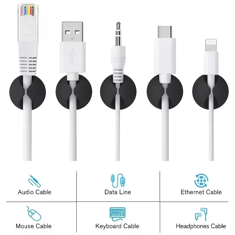 5/50 Buah Klip Pengatur Kabel  - Desk Setup Cable Management ulasan dan harga