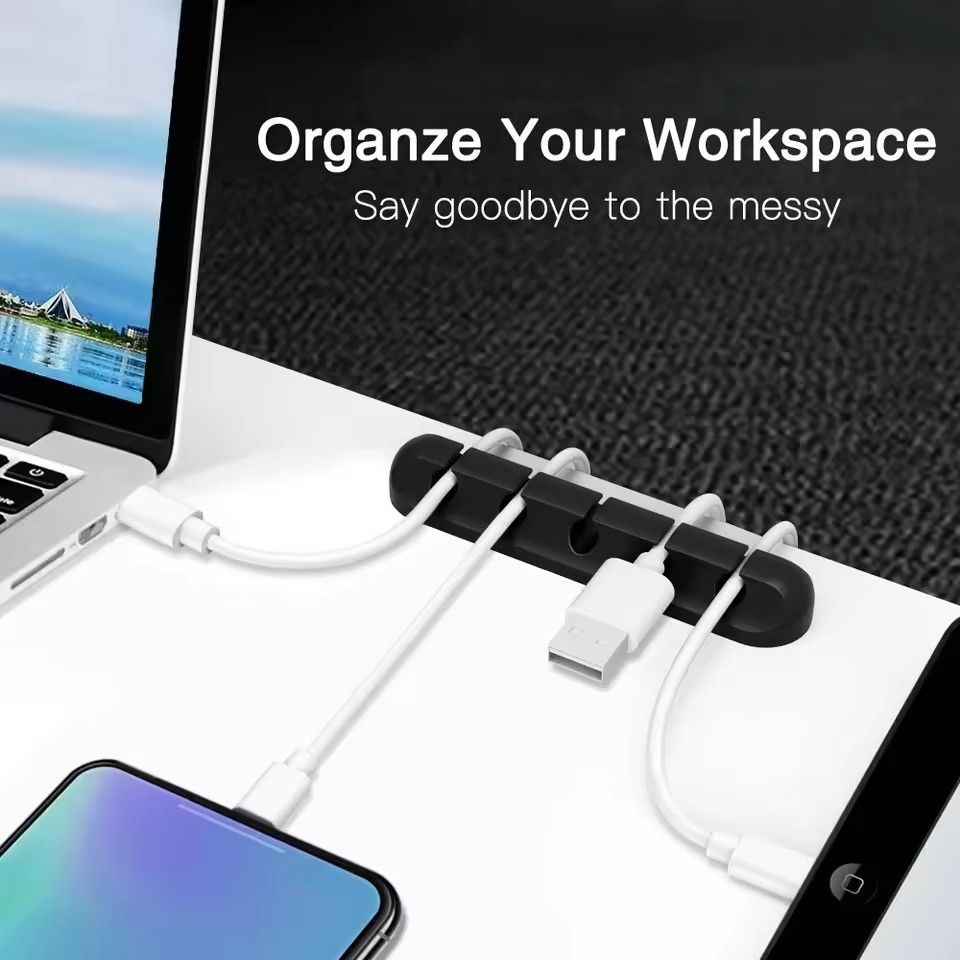 Penjepit Pengatur Kabel Siliko - Desk Setup Cable Management ulasan dan harga